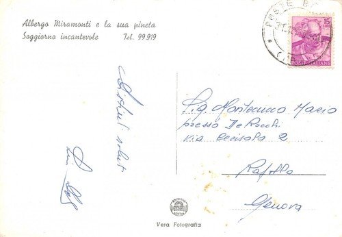 Cartolina Tarsogno Albergo Miramonti anni '60