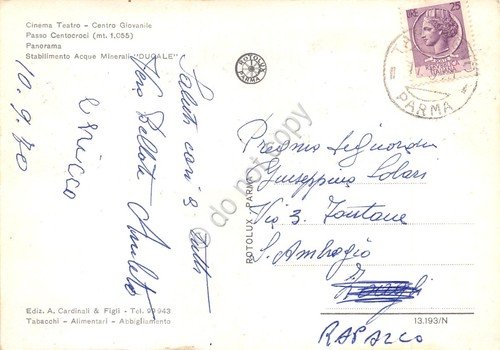 Cartolina Tarsogno vedute 1970