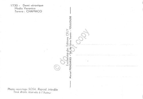 Cartolina Tauromachia Corrida Torero Borrero Morano Chamaco Media Veronica | Immagine Gallery 2