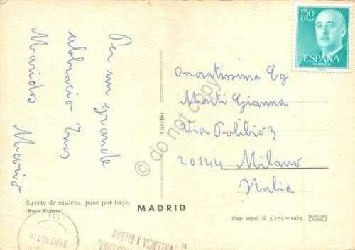 Cartolina Tauromachia suerte de muleta 1957