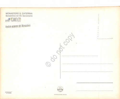 Cartolina Teano Monastero Santa Caterina Benedettine vedute varie anni '80
