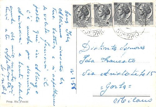 Cartolina Teglio Panorama 1956 | Immagine Gallery 2