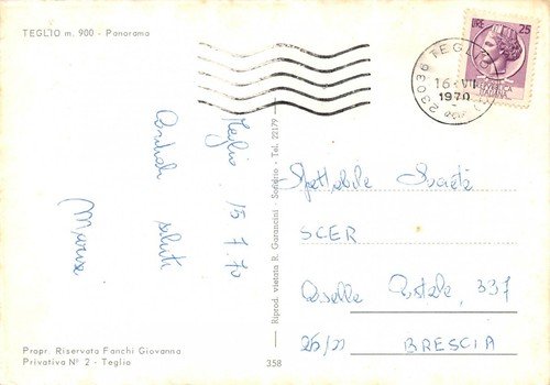 Cartolina Teglio Panorama 1970 (Sondrio) | Immagine Gallery 2