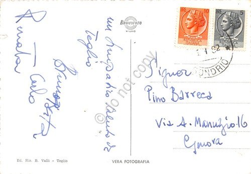 Cartolina Teglio Torre della Chiesa con la neve 1962 | Immagine Gallery 2