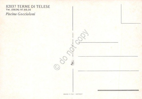 Cartolina Telese Terme piscina Goccioloni animata anni '70