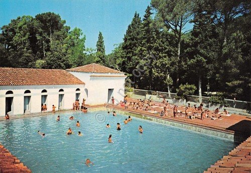 Cartolina Telese Terme piscina termale Pera animata anni '70 | Immagine principale
