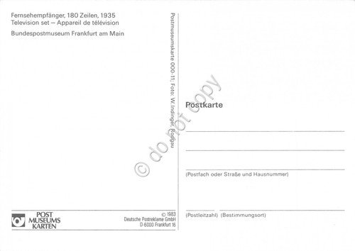 Cartolina Television set appareil de television timbro filatelico 1983