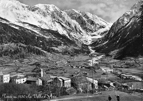 Cartolina Temù Valle d'Avio panorama contadini 1958 | Immagine principale