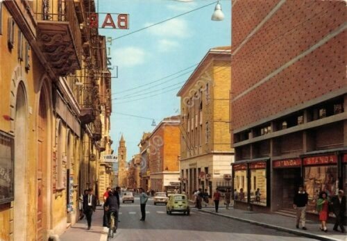 Cartolina Teramo Corso San Giorgio 1966 Standa Fiat 500