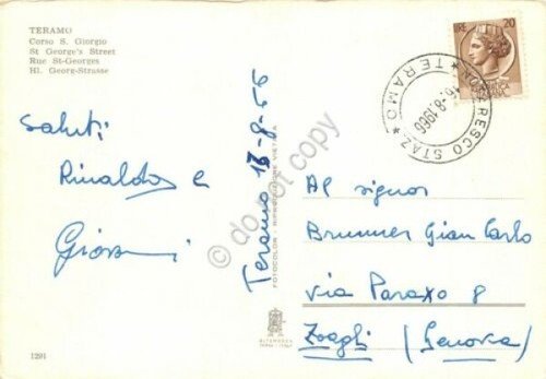 Cartolina Teramo Corso San Giorgio 1966 Standa Fiat 500