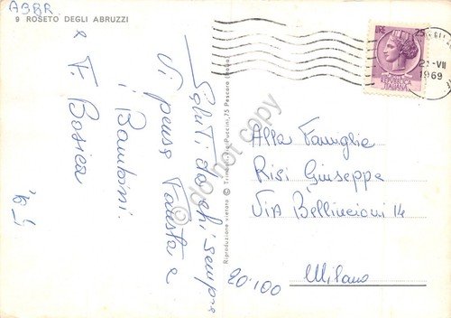 Cartolina Teramo Roseto degli Abruzzi vedutine