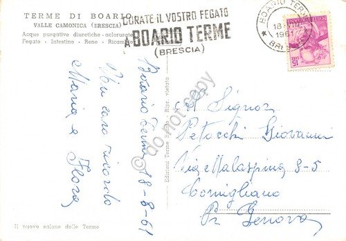 Cartolina Terme di Boario esterno delle terme animata 1961 timbro … | Immagine Gallery 2