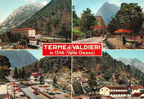 Cartolina Terme di Valdieri Valle Gesso 4 vedute | Immagine principale