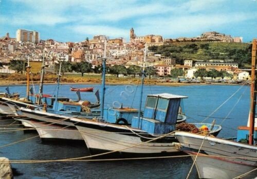 Cartolina Termini Imerese panorama pescherecci 1989