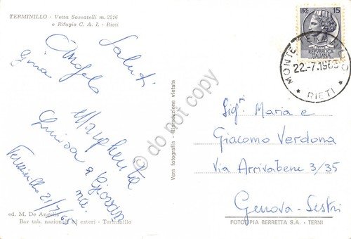 Cartolina Terminillo Vetta Sassatelli Rifugio CAI auto d'epoca 1965 (Rieti)