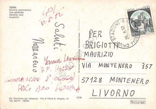 Cartolina Terni panorama parziale 1992 | Immagine Gallery 2