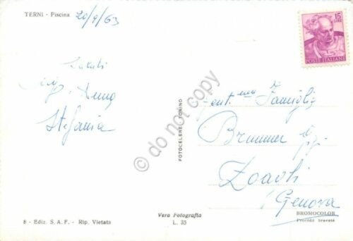 Cartolina Terni Piscina animata 1963 | Immagine Gallery 2