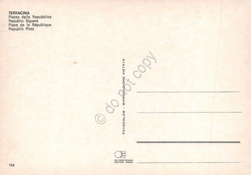 Cartolina Terracina Piazza Repubblica Notturno Caffè Maiti Ristorante anni '80