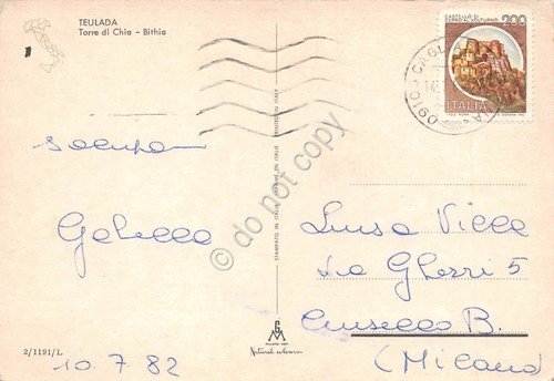 Cartolina Teulada Torre di Chia Bithia 1982 | Immagine Gallery 2