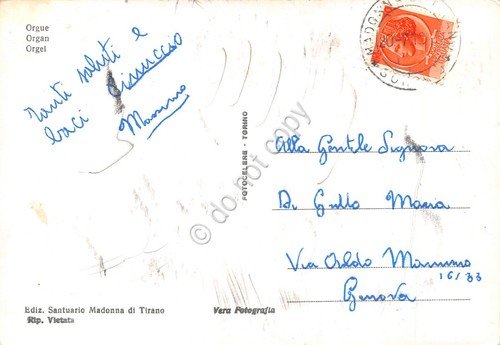 Cartolina Tirano Madonna di Tirano Organo anni '50 | Immagine Gallery 2
