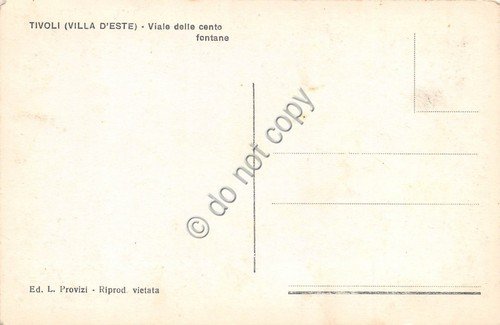 Cartolina Tivoli Villa D'Este Viale delle cento fontane | Immagine Gallery 2