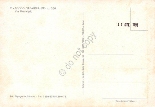 Cartolina Tocco Casauria Via Municipio Notturno