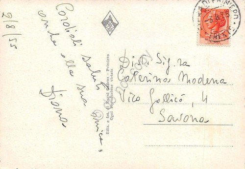 Cartolina Tonadico di Primiero con torrente Canali 1955 | Immagine Gallery 2