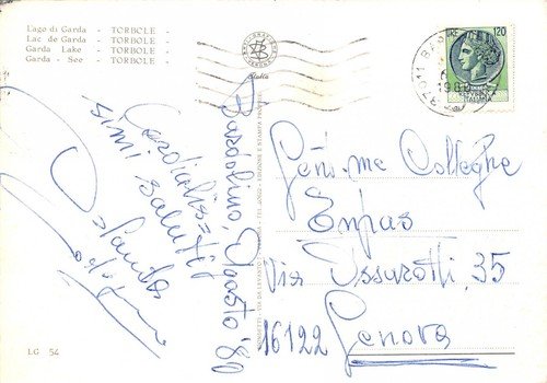 Cartolina Torbole Lago di Garda panorama 1980