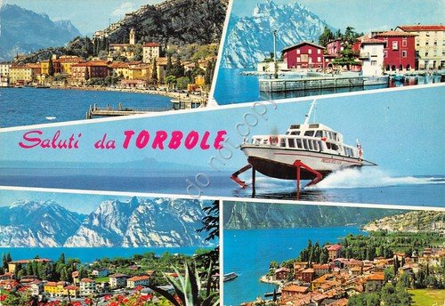 Cartolina Torbole vedute varie con freccia 1986 (Trento) | Immagine principale