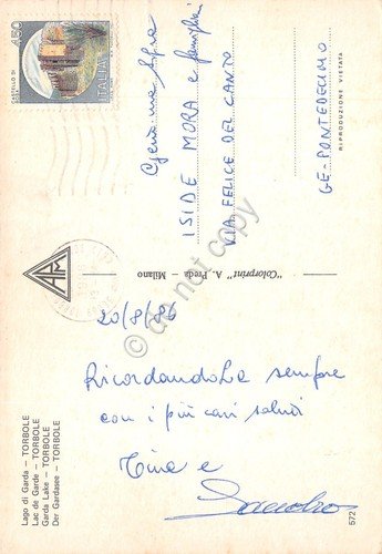 Cartolina Torbole vedute varie con freccia 1986 (Trento) | Immagine Gallery 2