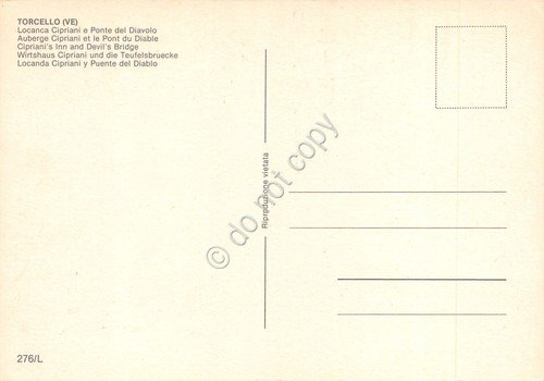 Cartolina Torcello vedute Locanda Cipriani Inn Bar Ponte del Diavolo