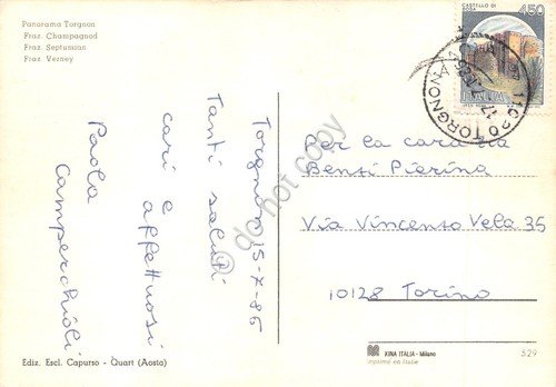 Cartolina Torgnon vedute varie e pascolo mucche 1986 | Immagine Gallery 2