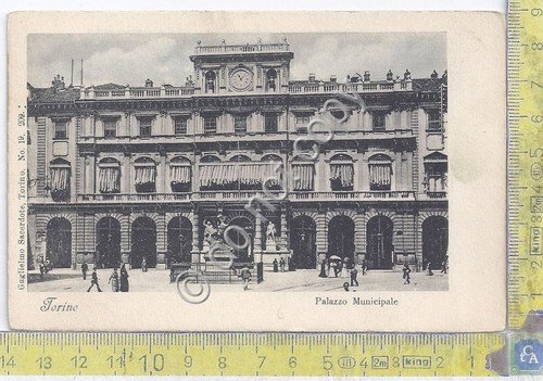 Cartolina Torino - Palazzo Municipale - Animata - anni '20
