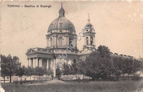 Cartolina Torino Basilica di Superga 1917