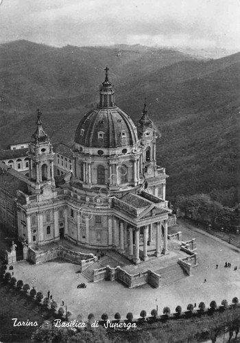 Cartolina Torino Basilica di Superga dall'alto 1955 | Immagine principale