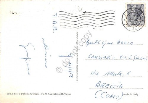 Cartolina Torino Basilica Maria Ausiliatrice Interno 1958 | Immagine Gallery 2