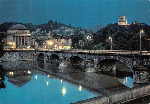 Cartolina Torino Chiesa Gran Madre Po Monte Cappuccini Notturno SACAT … | Immagine principale