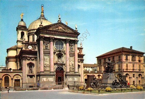 Cartolina Torino Chiesa Maria Ausiliatrice ed. SACAT 1960 timbro stradale