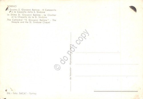 Cartolina Torino Duomo San Giovanni Battista Ed. SACAT | Immagine Gallery 2