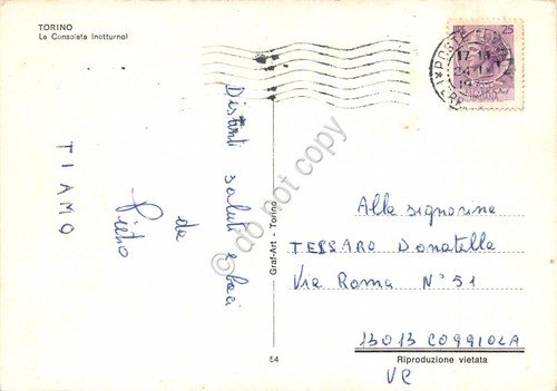 Cartolina Torino La Consolata Notturno anni '70 | Immagine Gallery 2