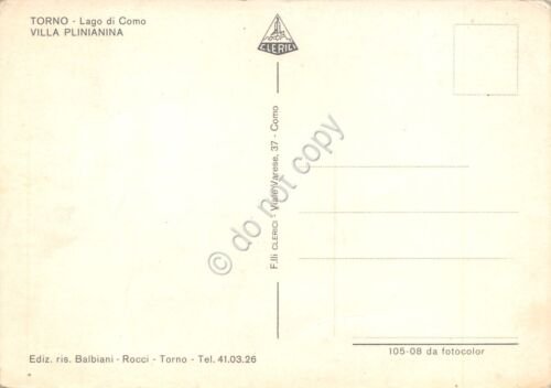 Cartolina Torino Lago di Como Villa Plinianina