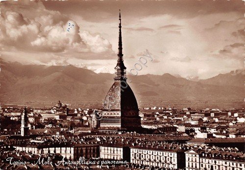 Cartolina Torino Mole Antonelliana e città panorama Timbro Fiera del … | Immagine principale