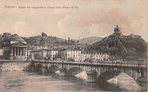 Cartolina Torino Monte dei Cappuccini Chiesa Gran Madre ponte Ed … | Immagine principale