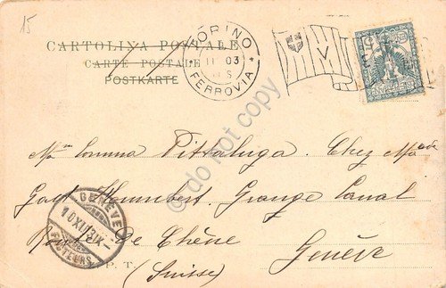 Cartolina Torino Palazzo Madama 1909