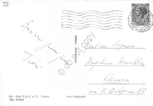 Cartolina Torino Panorama 1952 SACAT