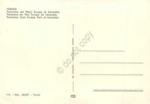 Cartolina Torino panorama da Parco Europa di Cavoretto | Immagine Gallery 2