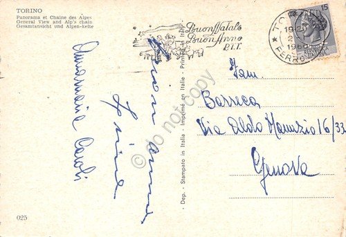 Cartolina Torino panorama della città con catena alpina Timbro PT … | Immagine Gallery 2