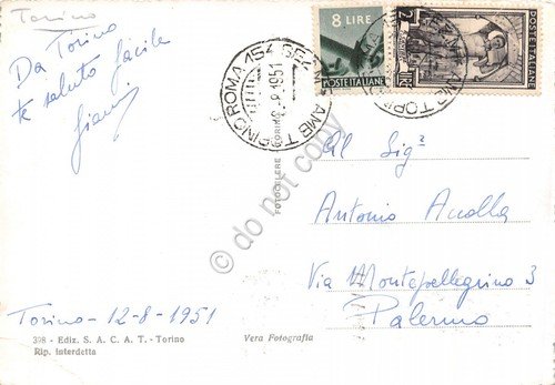 Cartolina Torino Parco del Valentino 1951 SACAT | Immagine Gallery 2