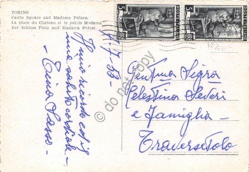 Cartolina Torino Piazza Castello Palazzo Madama Auto d'epoca tram vigile … | Immagine Gallery 2