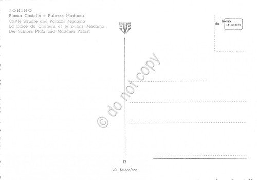 Cartolina Torino Piazza Castello Palazzo Madama tram NVG